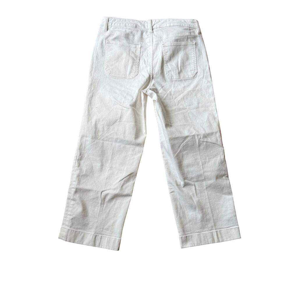 Talbots White Straight Leg Cropped Denim Pants Size 8 Casual Mature Coastal - Picture 7 of 8